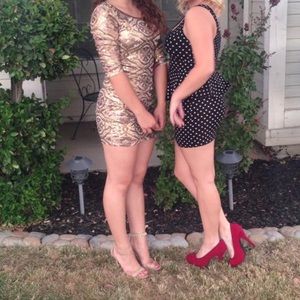 LULUS gold sequenced dress